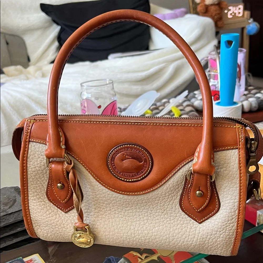 Dooney & Bourke Cream and Brown Satchel - Picture 2 of 6